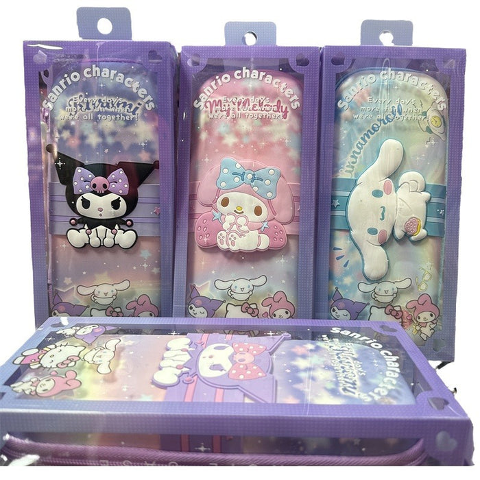 Wholesale Colorful Starry Sky Silicone Cartoon Three-dimensional Stationery Bags (S) JDC-PB-YunL001