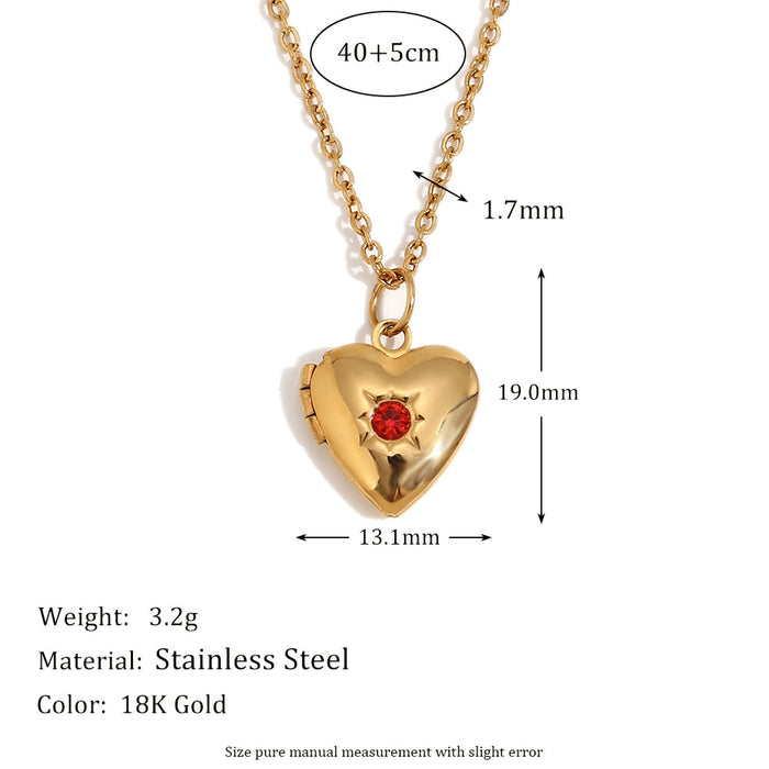 Wholesale Heart-Shaped Stainless Steel Contion Necklace