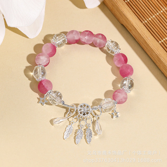 Wholesale Frosted Gradient Glass Beaded Bracelet for Women
