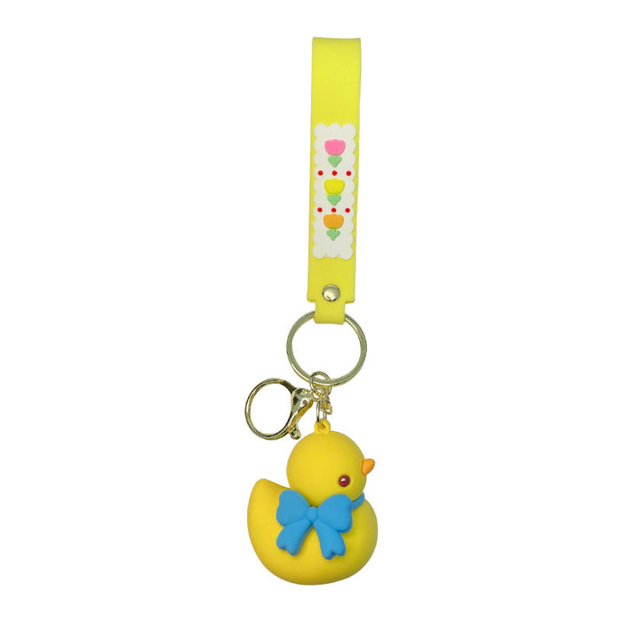 Wholesale Bow Tie Duck Rubber Keychains