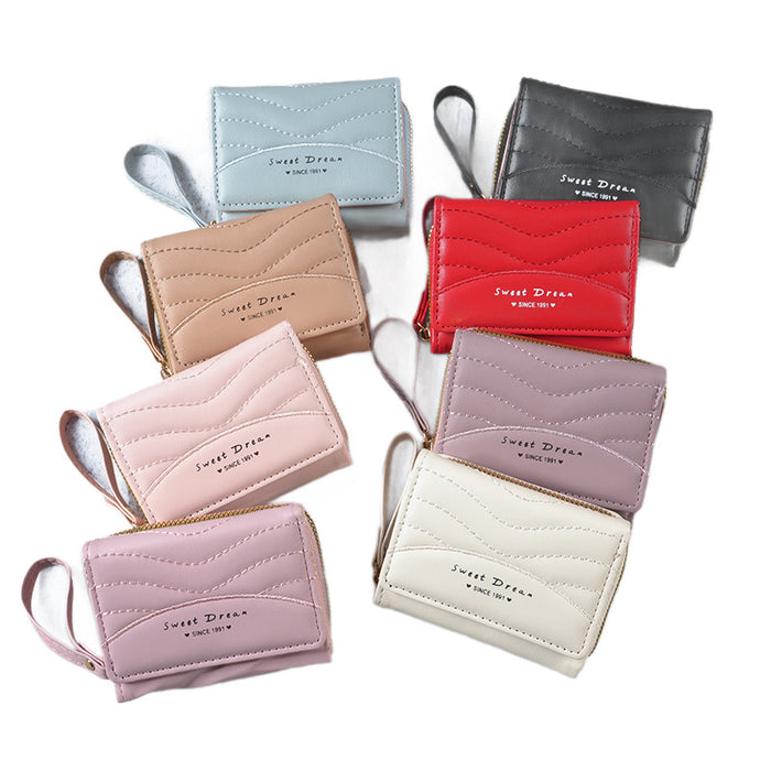 Wholesale Stylish Women' s PU Leather Card Holder Wallet Solid Black