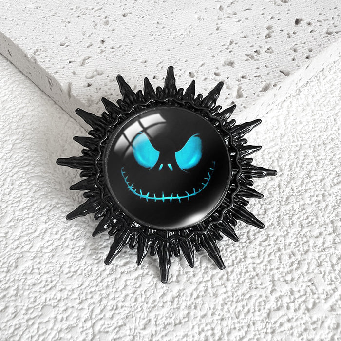 Wholesale  series Christmas night e swimming Black Time gem metal brooch  Black Devil badge