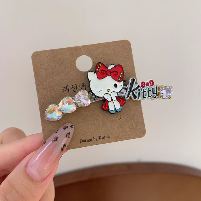 Wholesale Hair Clip Colorfulful Crystal Cat Bangs Side Clip Colorful crystal cat bangs hairpin