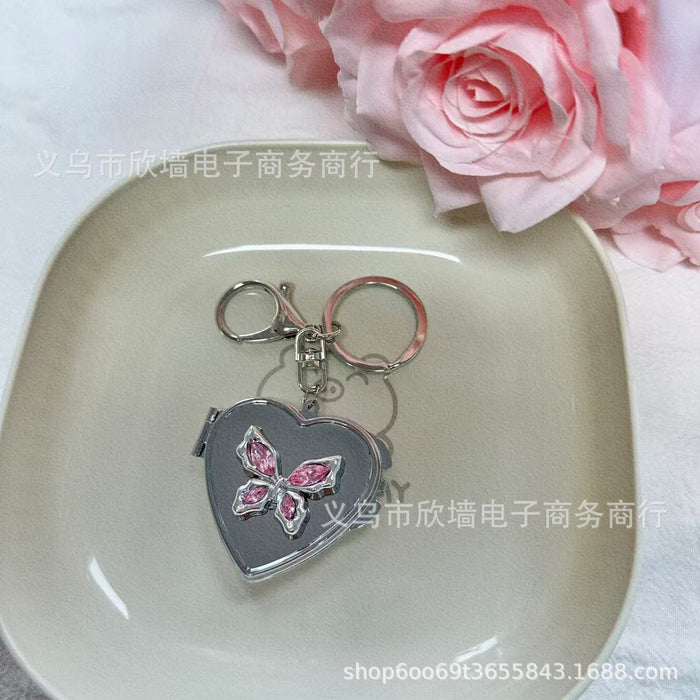 Wholesale Vintage butterfly and heart metal keychain