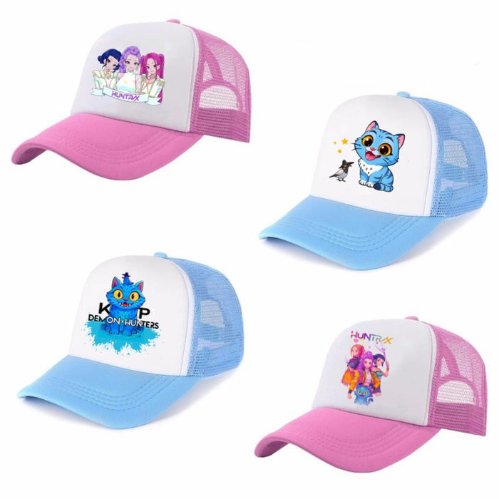 Wholesale KPOP Adjustable Casual Cartoon Print Mesh Baseball Cap
