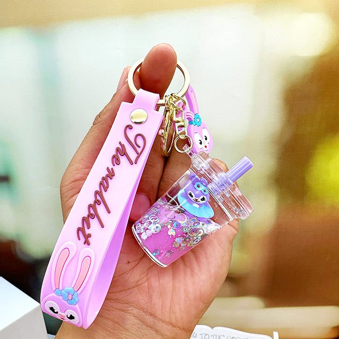 Wholesale Schoolbag Pendant Star Dew Girls' Trinket Pendant Quicksand Keychain