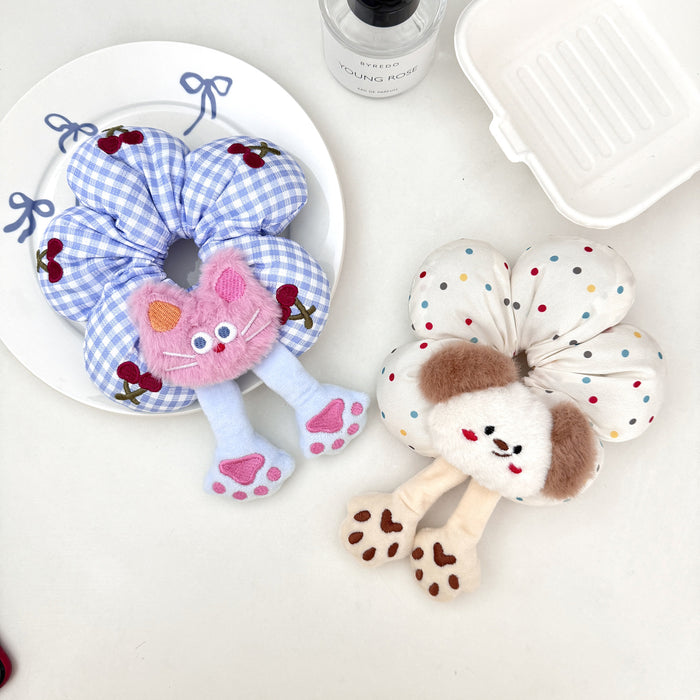 Wholesale Cute Butt Flower Hair Scrunchies