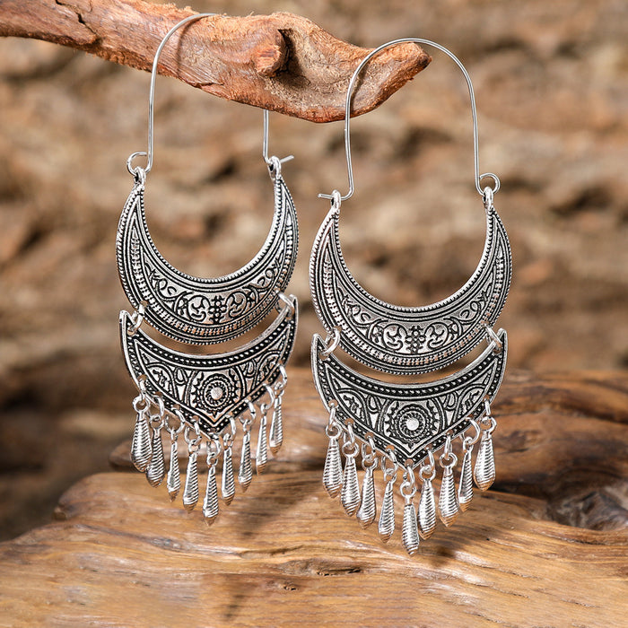 Wholesale Bohemian Tassel Earrings Alloy Geometric Electroplated Party Jewelry Accessory MOQ≥2