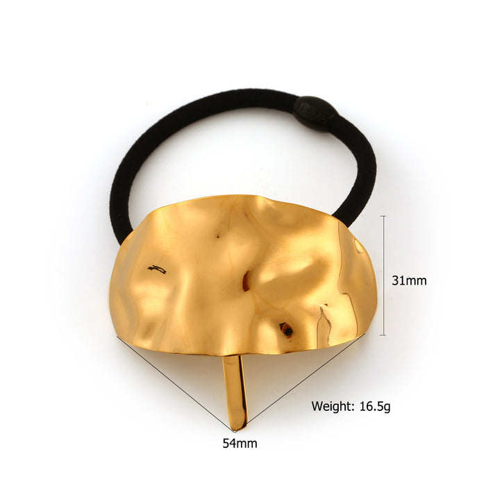 Wholesale New minimalist stainless steel headband, fashionable and high-end style, ponytail tied hair tie, black headband