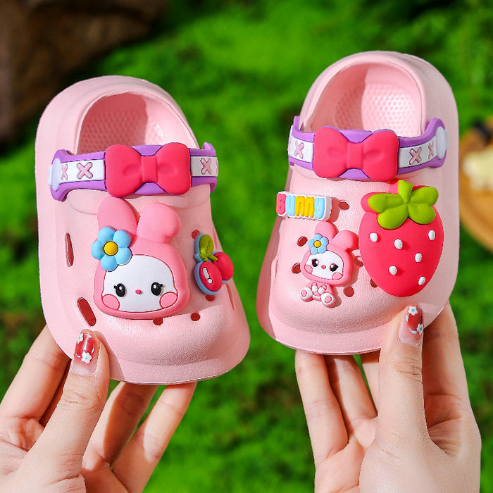Wholesale Girls'  Croc Shoes Beach Shoes Indoor Breathable Anti-Slip Soft Children' s Sandals