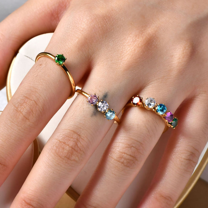 Wholesale Titanium Steel Ring Cast Inlaid Zircon Ring