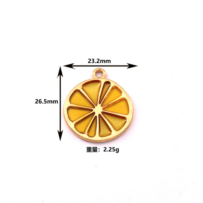 Wholesale 10pcs Personalized Transparent Hollow Fruit Alloy Oil Dropping Earrings Pendant Keychain Pendant Accessories