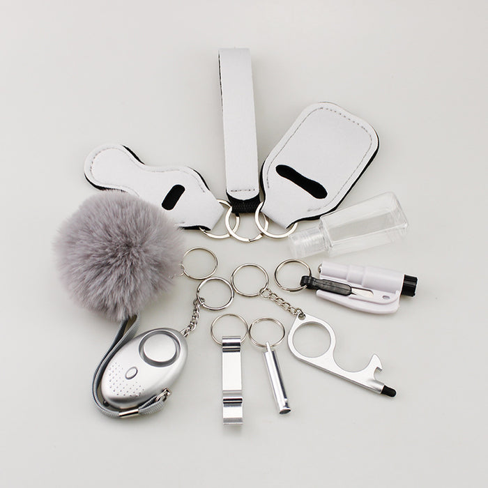 Wholesale White Neoprene 10 Piece Keychain Set Stylish Everyday Fashion Accessory