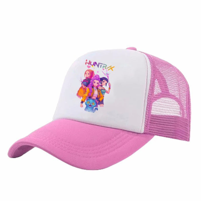 Wholesale KPOP Adjustable Casual Cartoon Print Mesh Baseball Cap