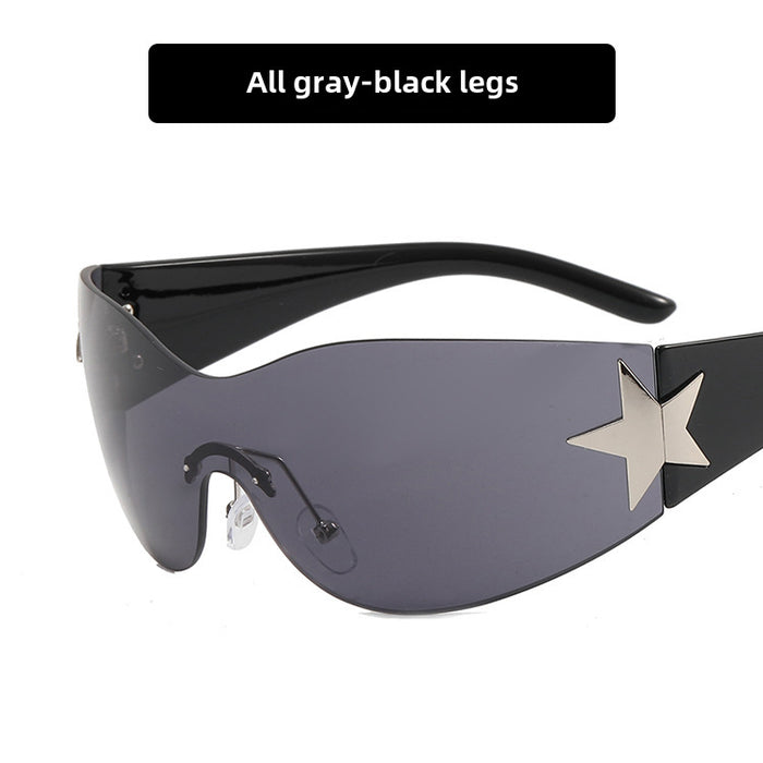 Wholesale Frameless pentagram integrated pilot sunglasses, sunshade sunglasses