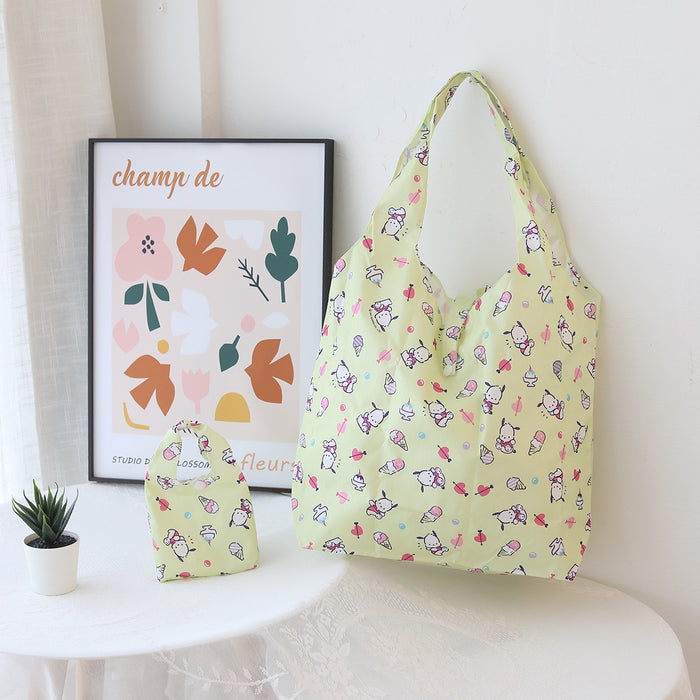 Wholesale Cartoon plaid foldable waterproof printed tote bag
