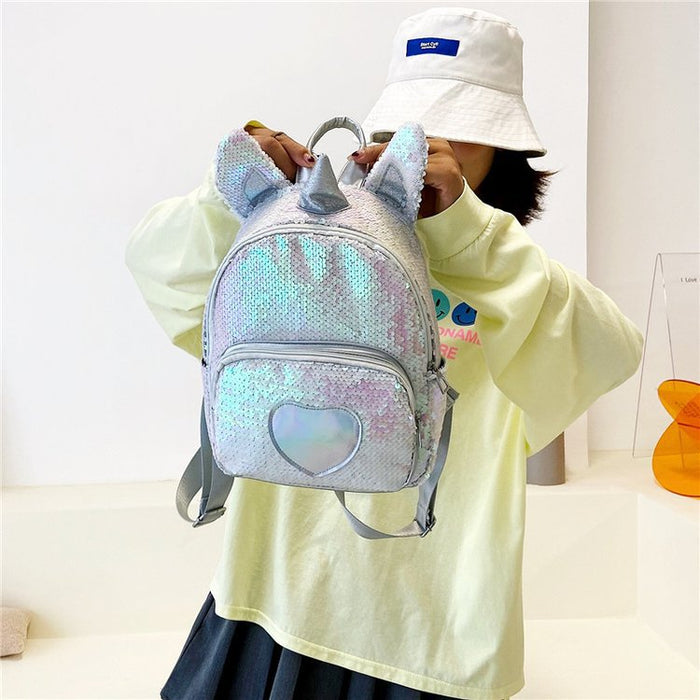 Wholesale Sequin New Backpack Cute Student School Bag Travel Backpack JDC-BP-YuanDuo017