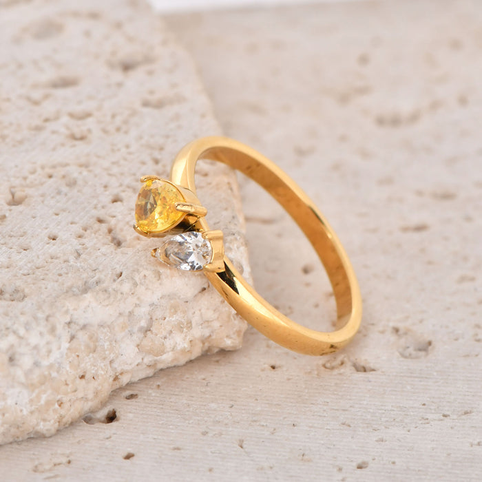 Wholesale High-End Zircon Titanium Steel Ring Women' s Fashionable and Personalized Ring