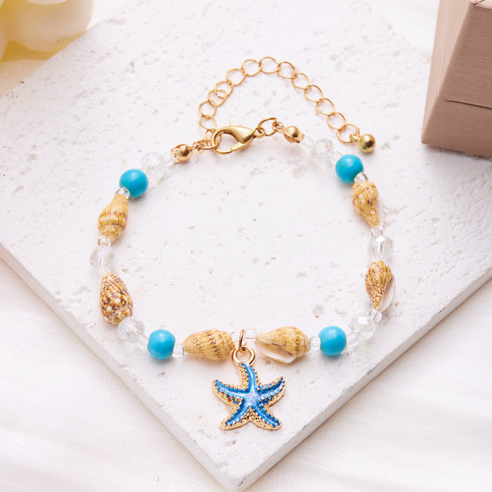 Wholesale Bohemian Sea Star Shell Beaded Bracelet Summer Beach Vacation Jewelry Accessory