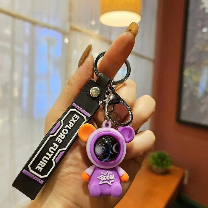 Wholesale Starry Sky Rabbit Astronaut Keychain Key Chain Pendant Couple Bag Pendant Gift