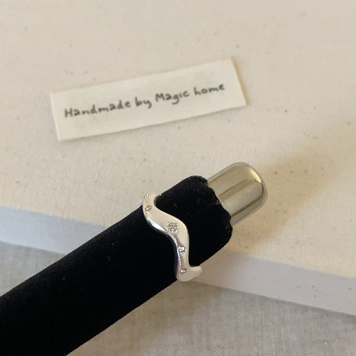 Wholesale Matte Metal and Zircon Ring