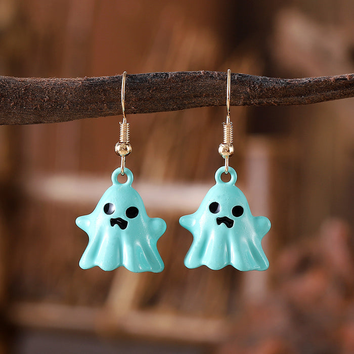 Wholesale  Gothic Ghost Stereo Metal Pendant Earrings for Women  Party Earrings Gifts