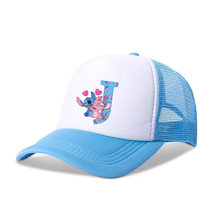 Wholesale Cartoon letter print baseball cap net breathable dome cap