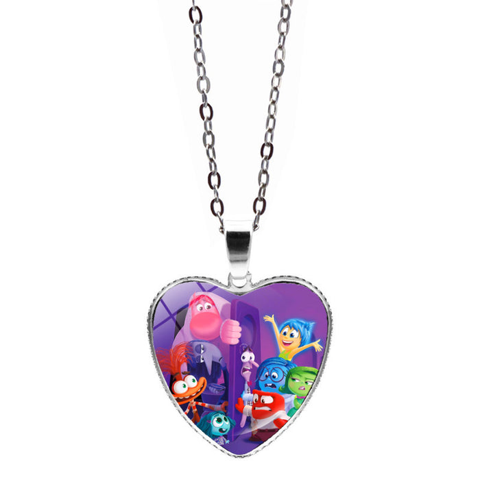 Wholesale Anime Inside Out Love Necklace Jewelry Girl Gift Inside Out 2 Heart Pendant Sweater Chain JDC-NE-JY005