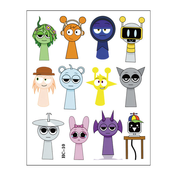 Wholesale Music Game Cartoon Water Transfer Disposable Decorative Sticker