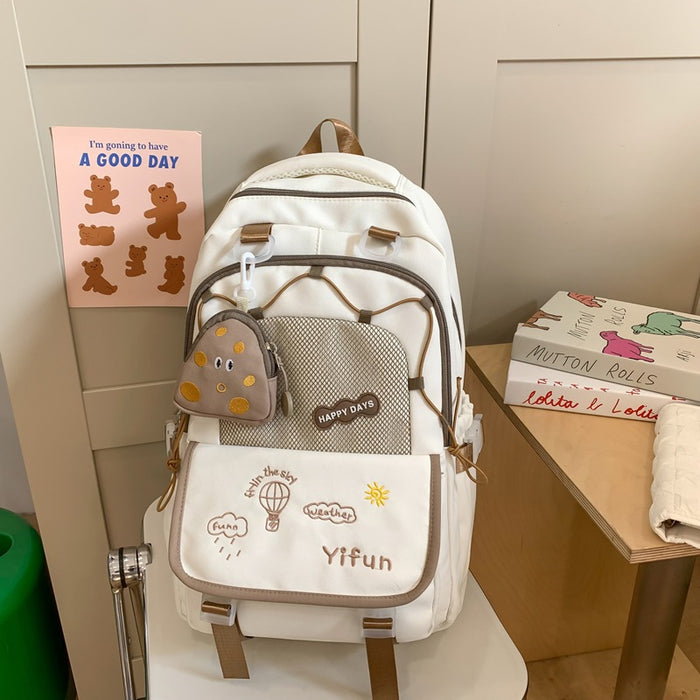 Wholesale Contrast color schoolbags, cute, lightweight, large-capacity, versatile backpacks for middle school and high school students