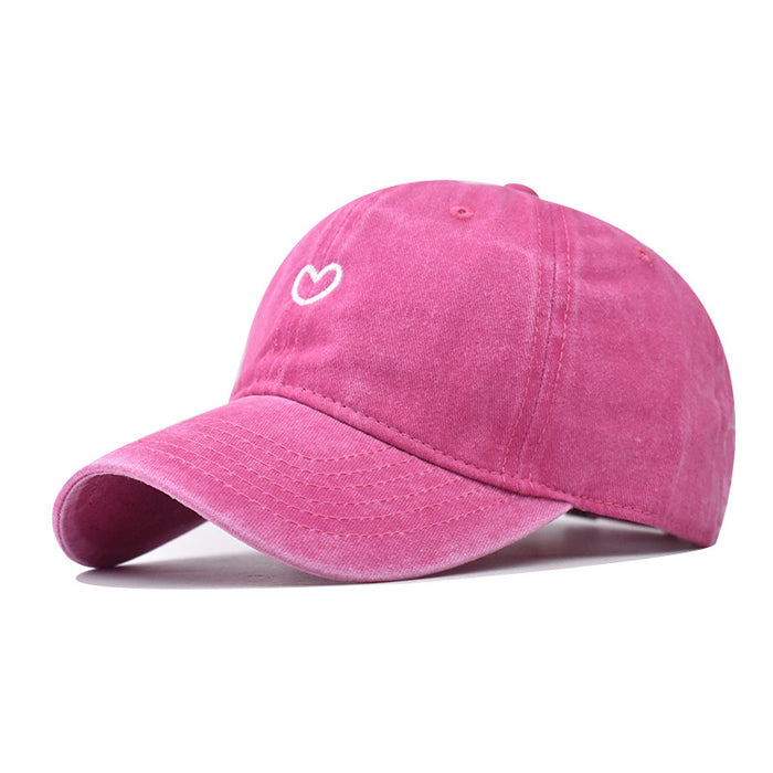 Wholesale Pure cotton washed old cute embroidered baseball cap duck tongue cap