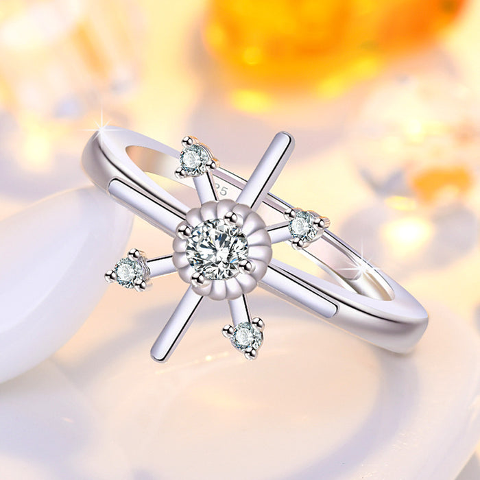 Wholesale Cross ring, niche, light luxury design, adjustable diamond ring, women's accessory