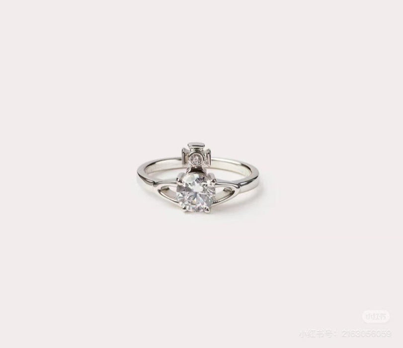 Wholesale Four-Prong Large Diamond Saturn Ring