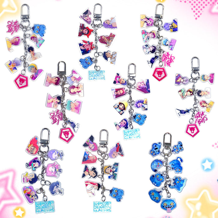 Wholesale 5pcs/ set Kpop Acrylic Keychain Bag Charm