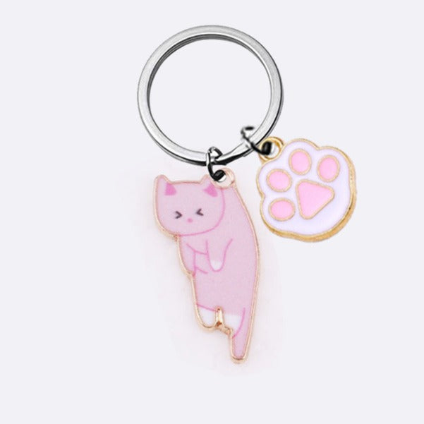 Wholesale Cute cartoon Cat keychain alloy dripping accessories student backpack pendant small gift
