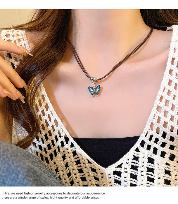 Wholesale Butterfly necklace design, collarbone chain, retro and versatile necklace