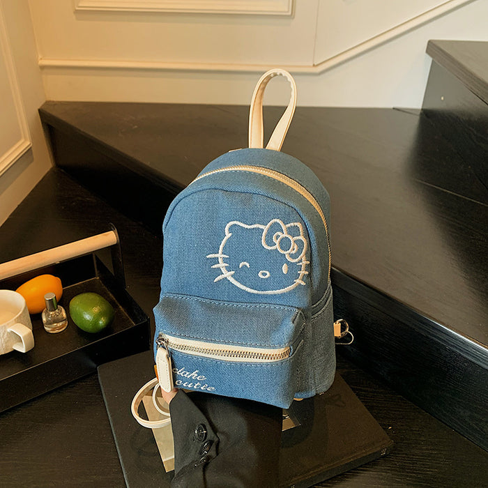 Wholesale New cute printed backpack, new denim handbag, student backpack