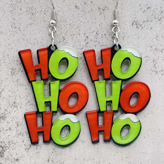 Wholesale Christmas Acrylic Asymmetric Earrings JDC-ES-YaChen001