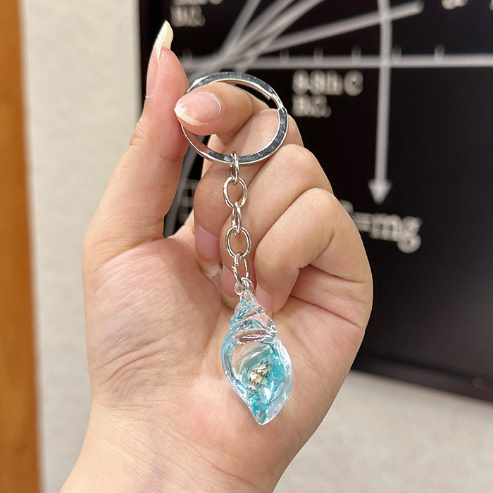Wholesale Acrylic transparent simulation dreamy night light conch DIY couple keychain earrings bag pendant wholesale