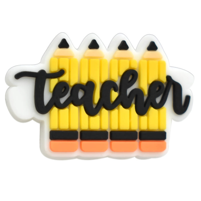 Wholesale School Season Beaded English Letter Series pvc Soft Rubber Beads Ballpoint Pen Beaded Bracelet Mobile Phone Chain