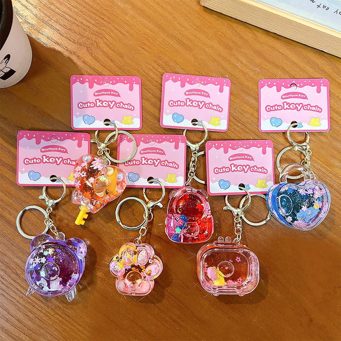 Wholesale Liquid-Filled Unicorn Quicksand Keychain