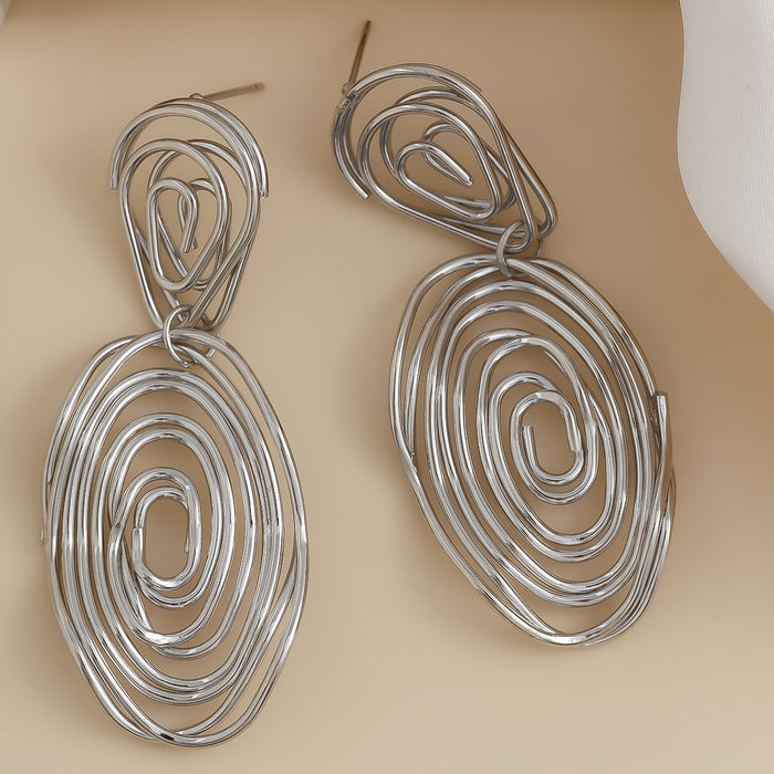 Wholesale Wrinkled metal earrings,  exaggerated irregular earrings,  business teardrop earrings