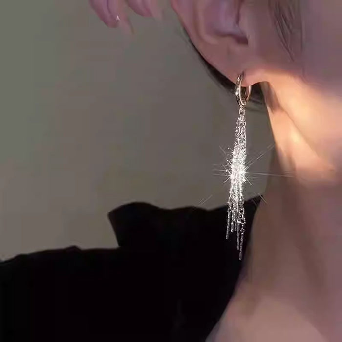 Wholesale Stylish Long Tassel Round Earrings