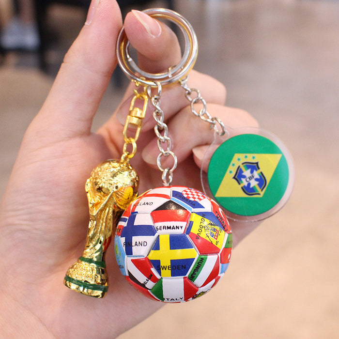 Wholesale Football Acrylic Car Keychain Pendant Gift for Fans