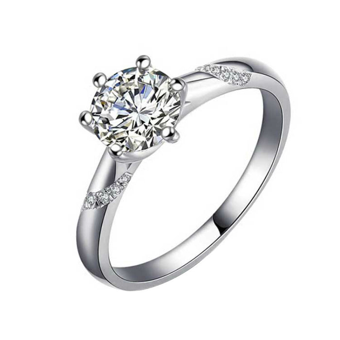 Wholesale Platinum imitation D-grade high diamond ring
