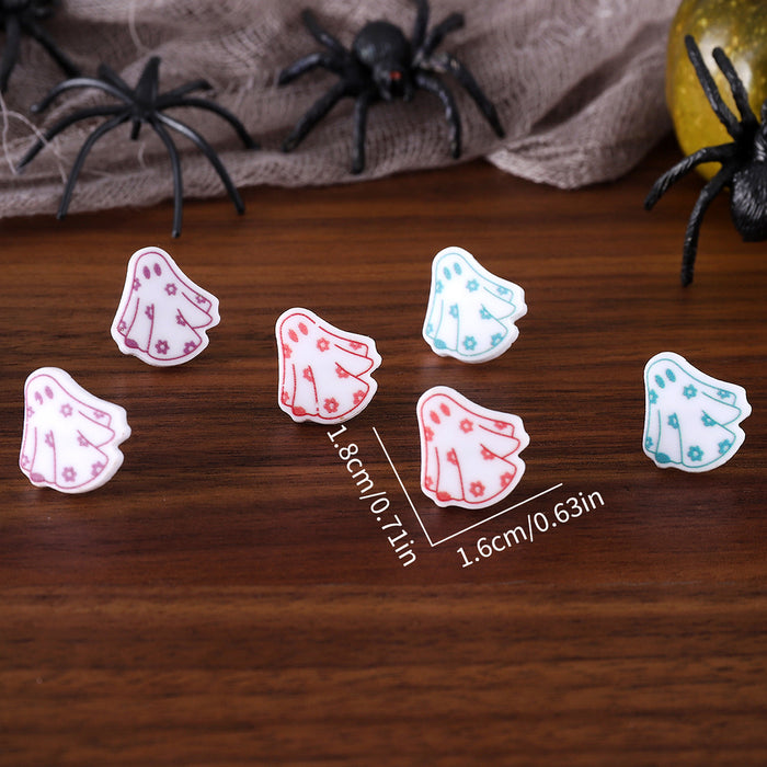 Wholesale Acrylic Ghost Earring Set Cute Colorful Flower Design