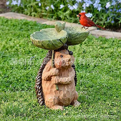 Wholesale Garden Decoration Tree Finger Crafts Fox Hedgehog Rabbit Gardening Hummingbird Drinking Water Bird Feeder Resin Ornaments
