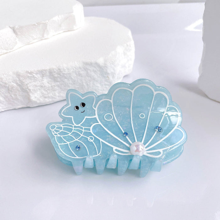 Wholesale Diamond studded claw clip, cute girl, dolphin shell, medium shark clip, back of the head, half tied hair headpiece, hair accessory