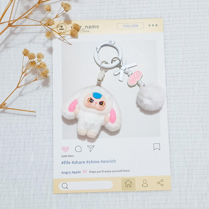 Wholesale Flocking jewelry accessories cartoon cute keychain bag pendant cute small pendant