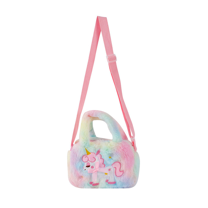 Wholesale Cartoon Unicorn Plush Square Shoulder Bag